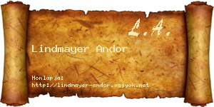 Lindmayer Andor névjegykártya